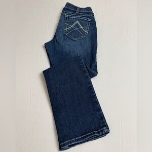 Ariat Real Denim Mid Rise Bootcut Jeans, Medium Distressed Wash, Size 32R